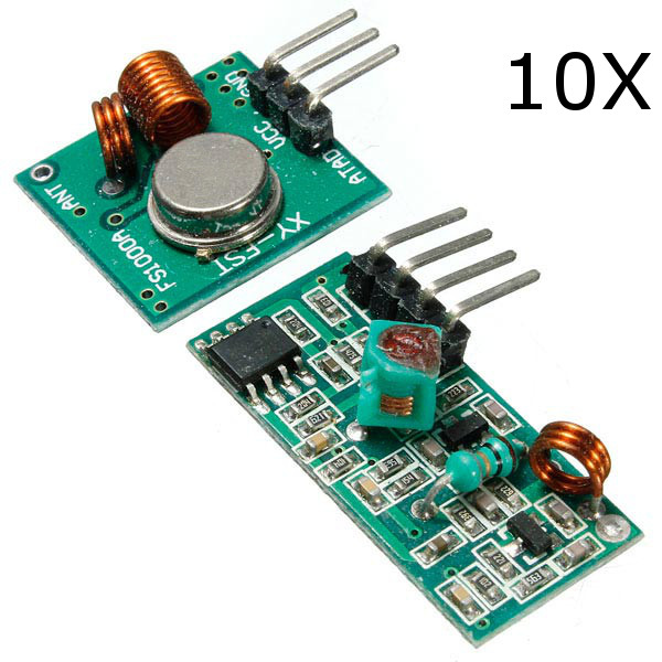 10PCS 433MHZ Wireless RF Transmitter Module Receiver Alarm Regeneration Arduino 