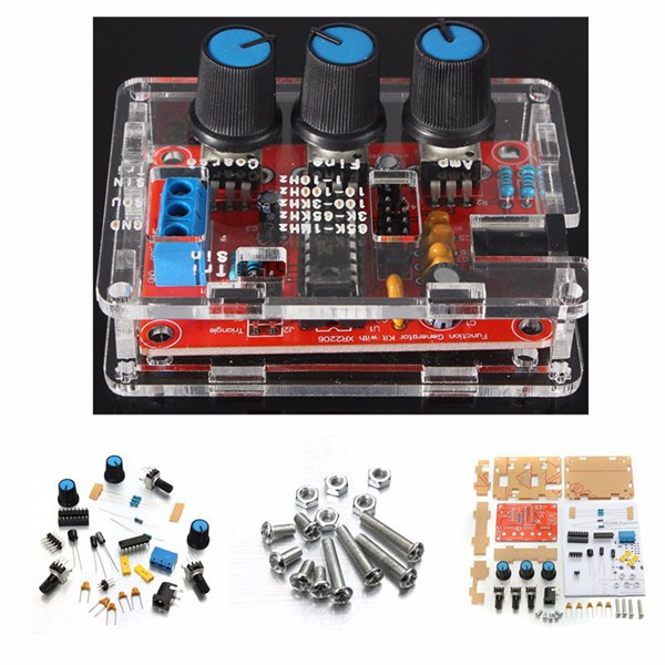DIY Kits  XR2206 Function Signal Generator Sine Triangle Square Output 1HZ-1MHZ 