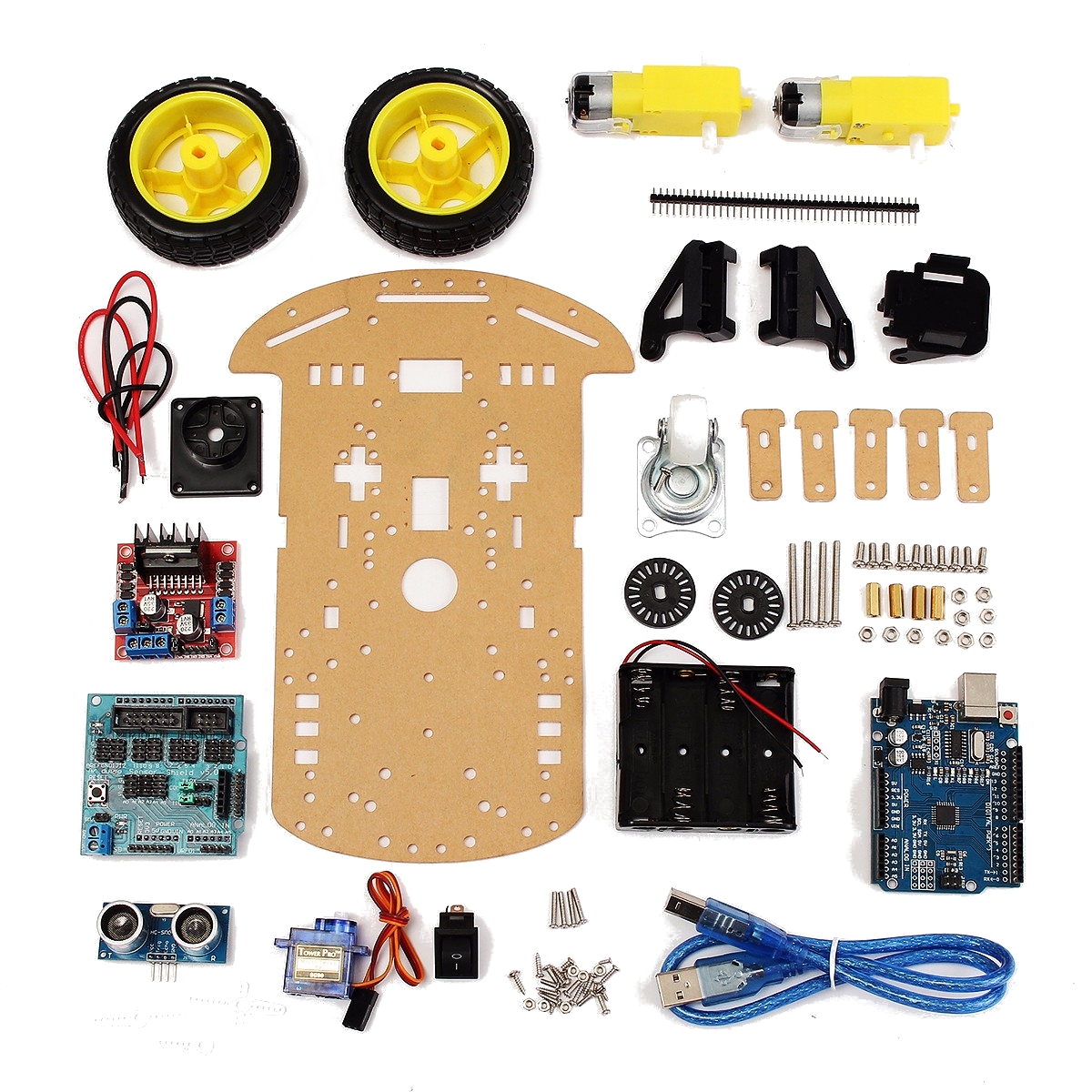 Smart Car Tracking Motor Smart Robot Car Chassis Kit 2WD Ultrasonic For Arduino 