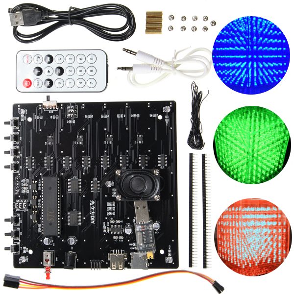 3D 43x43x105 LED Electronic DIY Kits Music Light Cube kit Spectrum no Shells 