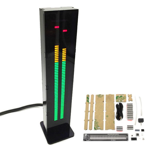 AS60 2CH 60 Segment Binaural Music Spectrum VU Meter DIY Kit with Housing NEW!! 