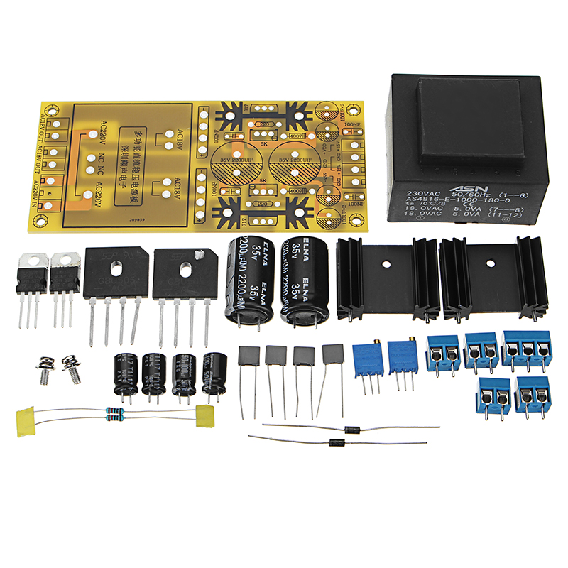 Diy Lm317 Adjustable Dc Ac Regulated Power Supply Module Dual Regulator Kit Unassembled Arduino Tech - Diy Ac To Dc Power Supply